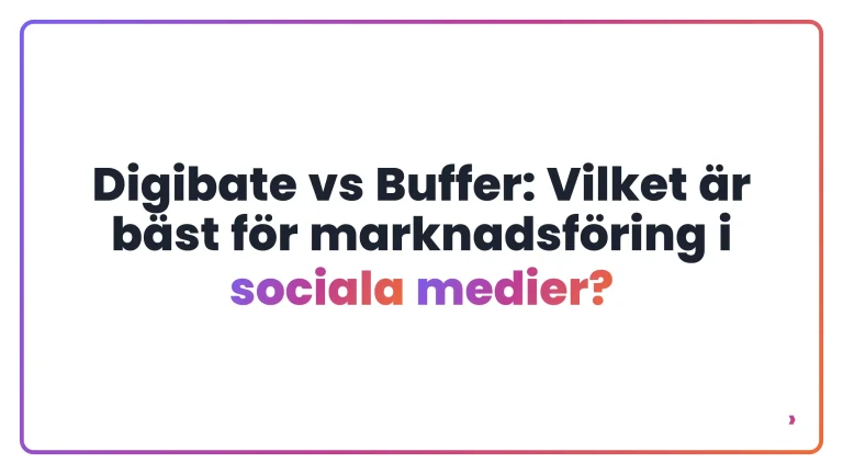 Digibate vs Buffer: Vilket är bäst för marknadsföring i sociala medier?