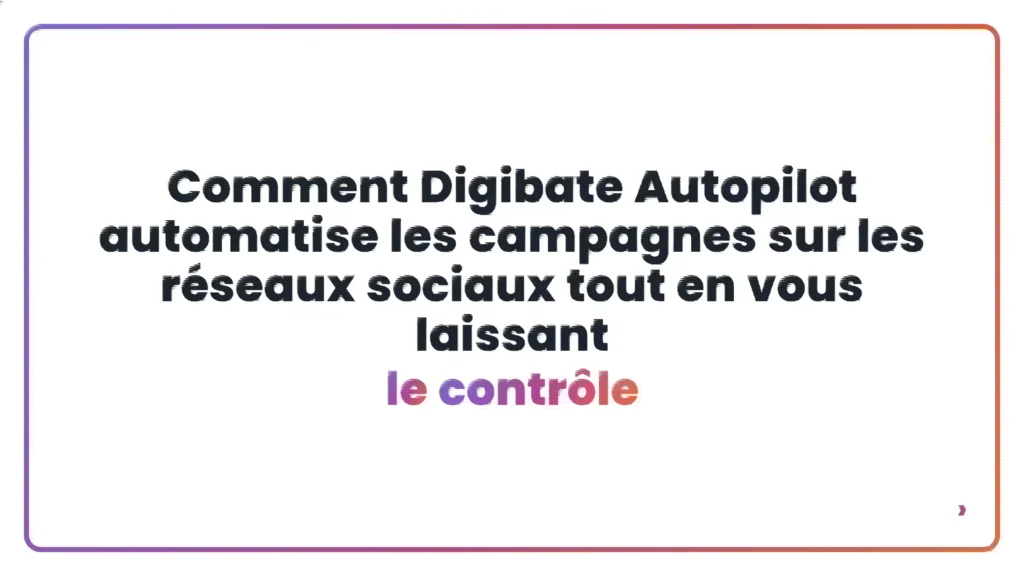 Comment Digibate Autopilot automatise les campagnes sur les réseaux sociaux tout en vous laissant le contrôle